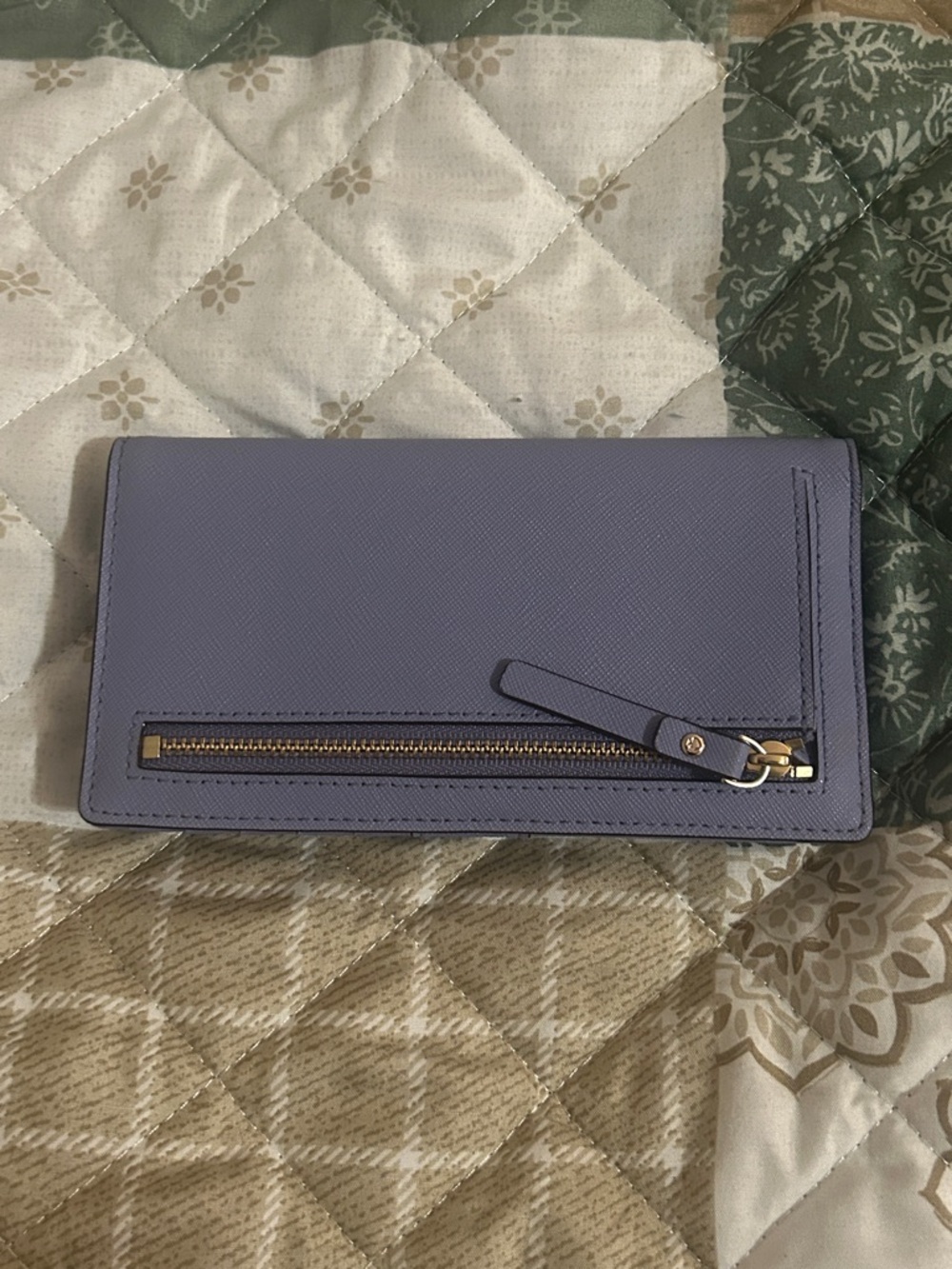 kate spade Lavender Saffiano Continental Wallet with Gold Plaque - Picture 3 of 7